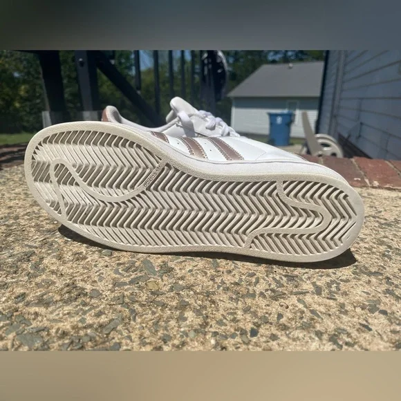 Women’s Rose Gold Adidas Superstar Sneakers - Picture 7 of 10